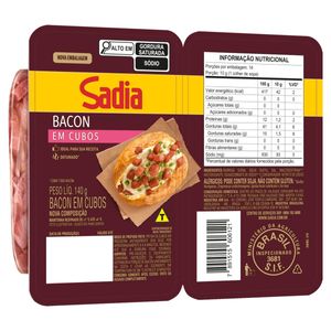 Bacon em Cubos Sadia Defumado Resfriado 140g