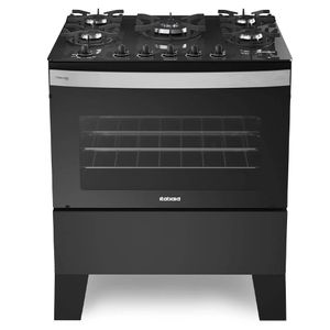 Fogão 5 Bocas Itatiaia Itaglass Plus Mesa de Vidro Preto Bivolt