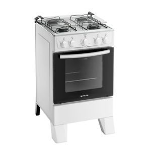 Fogão 4 Bocas Atlas Milão Mesa Inox Branco