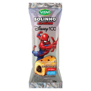 Bolinho Vitao s/ Glúten Homem-Aranha Baunilha c/ Gotas Chocolate 35g Edição Especial Disney