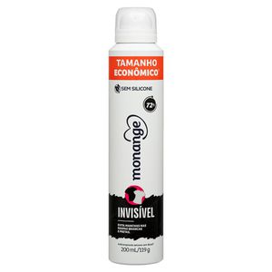 Desodorante Aerossol Monange Invisível 200ml Tamanho Econômico