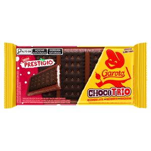 Chocolate Garoto ao Leite Chocotrio Recheio Prestígio 90g