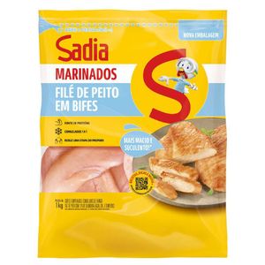 Filé de Peito de Frango em Bifes Sadia Marinados Temperado Congelado 1Kg