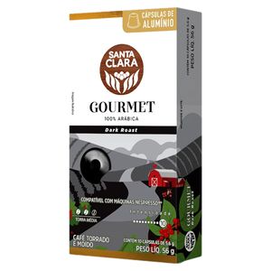Café em Cápsula Santa Clara Torrado e Moído Gourmet dark Roast Caixa 56g c/ 10 Unid