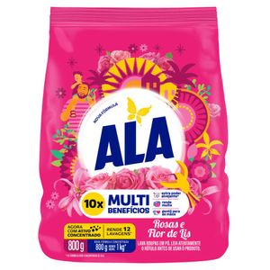 Lava-Roupas em Pó Ala Rosas e Flor de Lis Pacote 800g