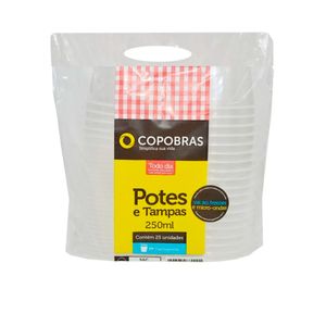 Kit Pote Copobras com Tampa 250ml