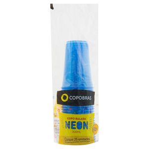 Copo Descatável Copobras Balada Azul 300ml com 25 Unid