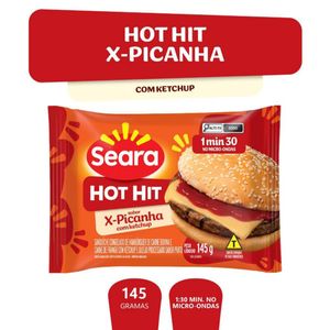 Sanduíche Seara Hot Hit X-Picanha c/ Ketchup Congelado Pacote 145g