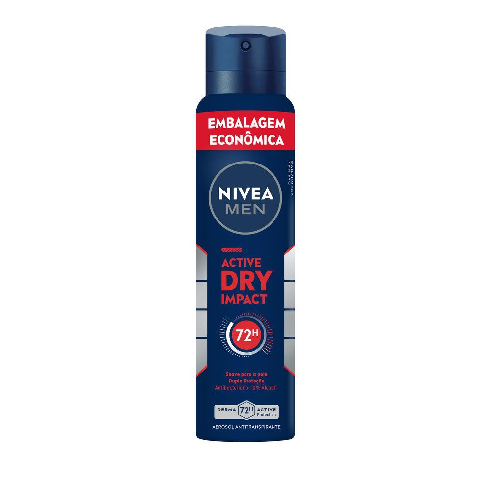 Desodorante Aerossol Nivea Men Active Dry Impact 200ml Embalagem Econômica