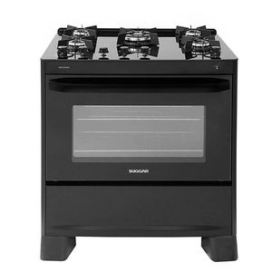 Fogão 5 Bocas Suggar Max Glass FGVMG510PT Mesa de Vidro Preto Bivolt