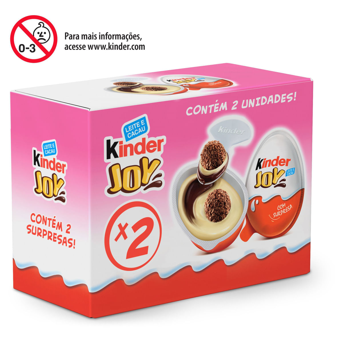 Encontraproduto.com.br - Chocolate Kinder Ovo com Recheio ao Leite Cor Rosa Contém 2 Unidades Caixa 40g