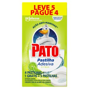 Detergente Sanitário Pastilha Adesiva Pato Citrus Leve 5 Pague 4 Unidades
