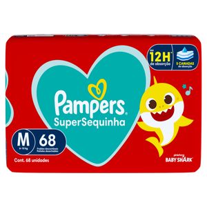 Fralda Descartável Pampers SuperSequinha M com 68 Unid