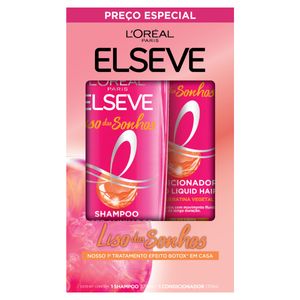 Kit Shampoo 375ml + Condicionador 170ml Loréal Paris Elseve Liso dos Sonhos