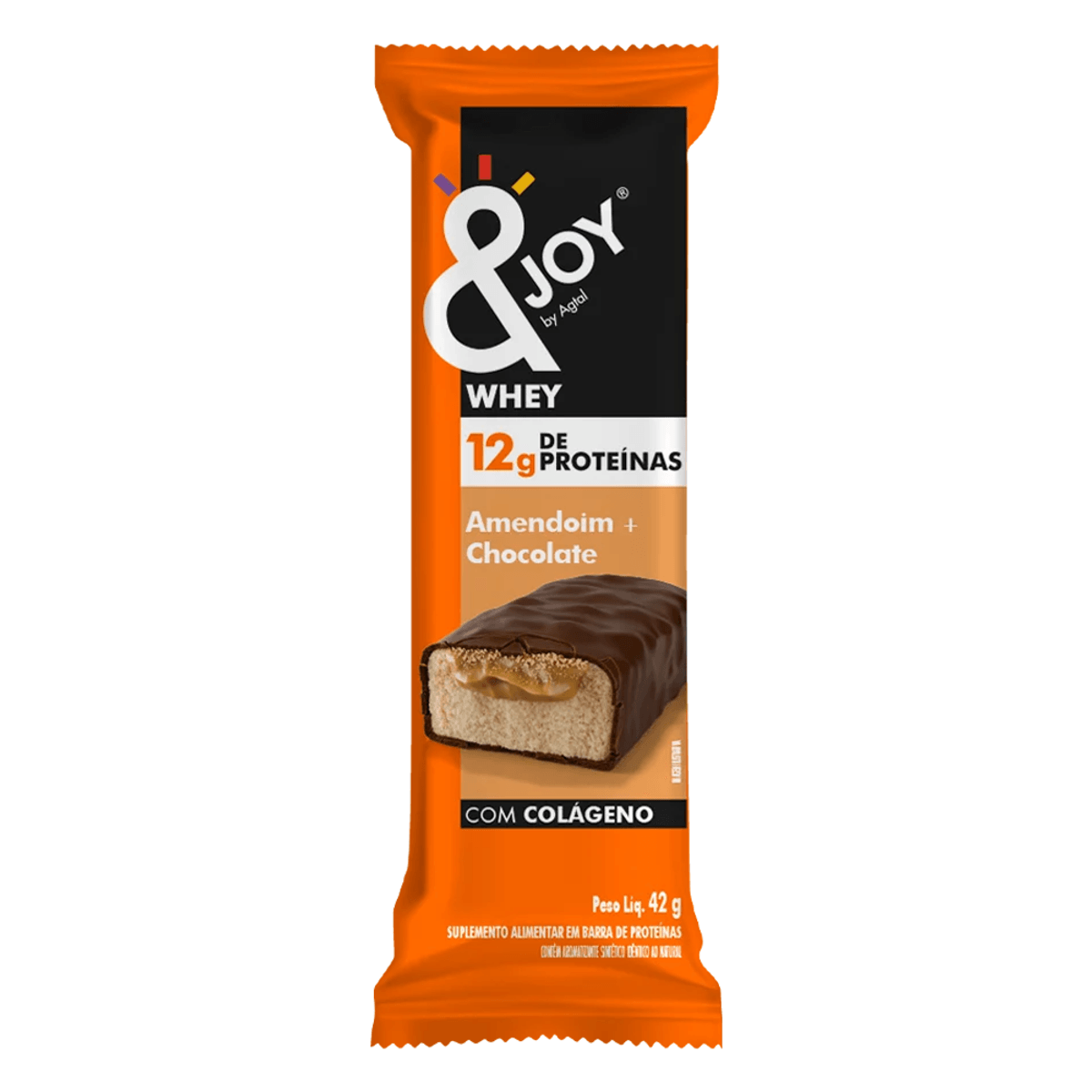 Barra de Proteína &Joy Whey Amendoim + Chocolate 42g