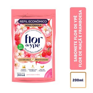 Sabonete Líquido p/ Corpo e Mãos Flor de Ypê Flor de Maçã e Framboesa Sachê 200ml Refil Econômico