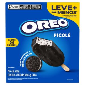 Pack Picolé Oreo Baunilha com Biscoito de Chocolate 260g Leve + Por -