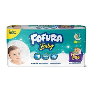 Fralda Descrtável Fofura Baby Mega P com 36 Unidades