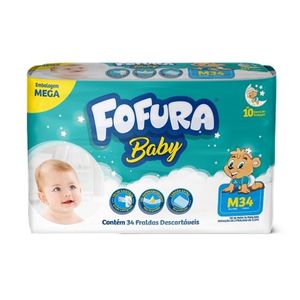Fralda Descrtável Fofura Mega M com 34 Unidades