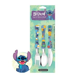 ogo de Talheres Infantil  Simonaggio Disney Kids Stitch 3 Peças