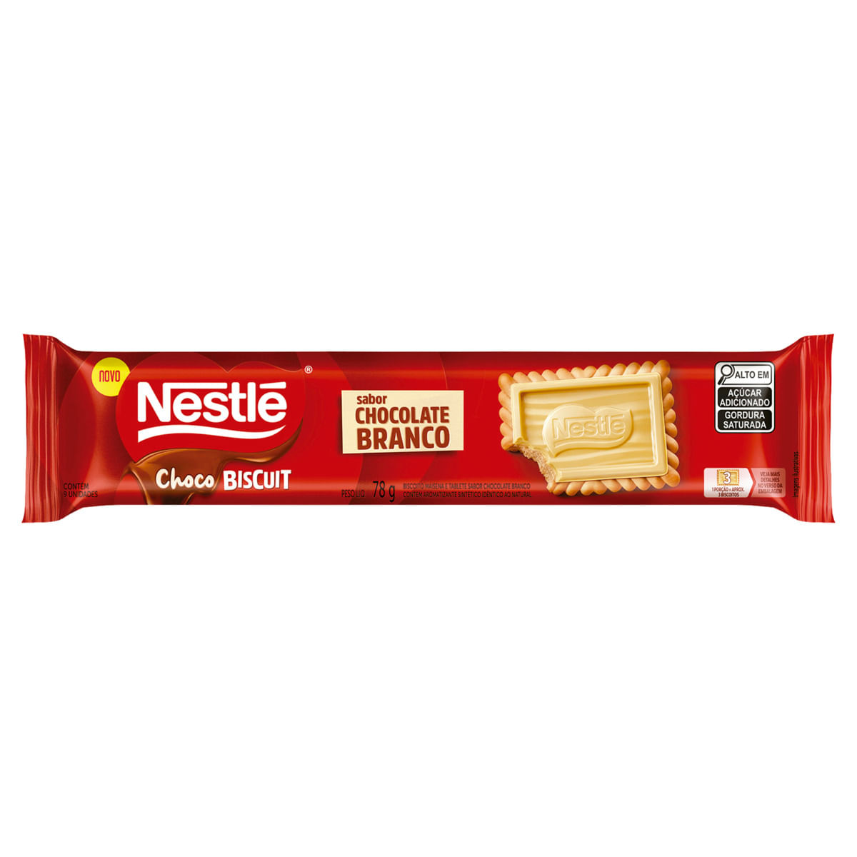 Biscoito Maisena Nestlé Choco Biscuit Chocolate Branco 78g | GBarbosa