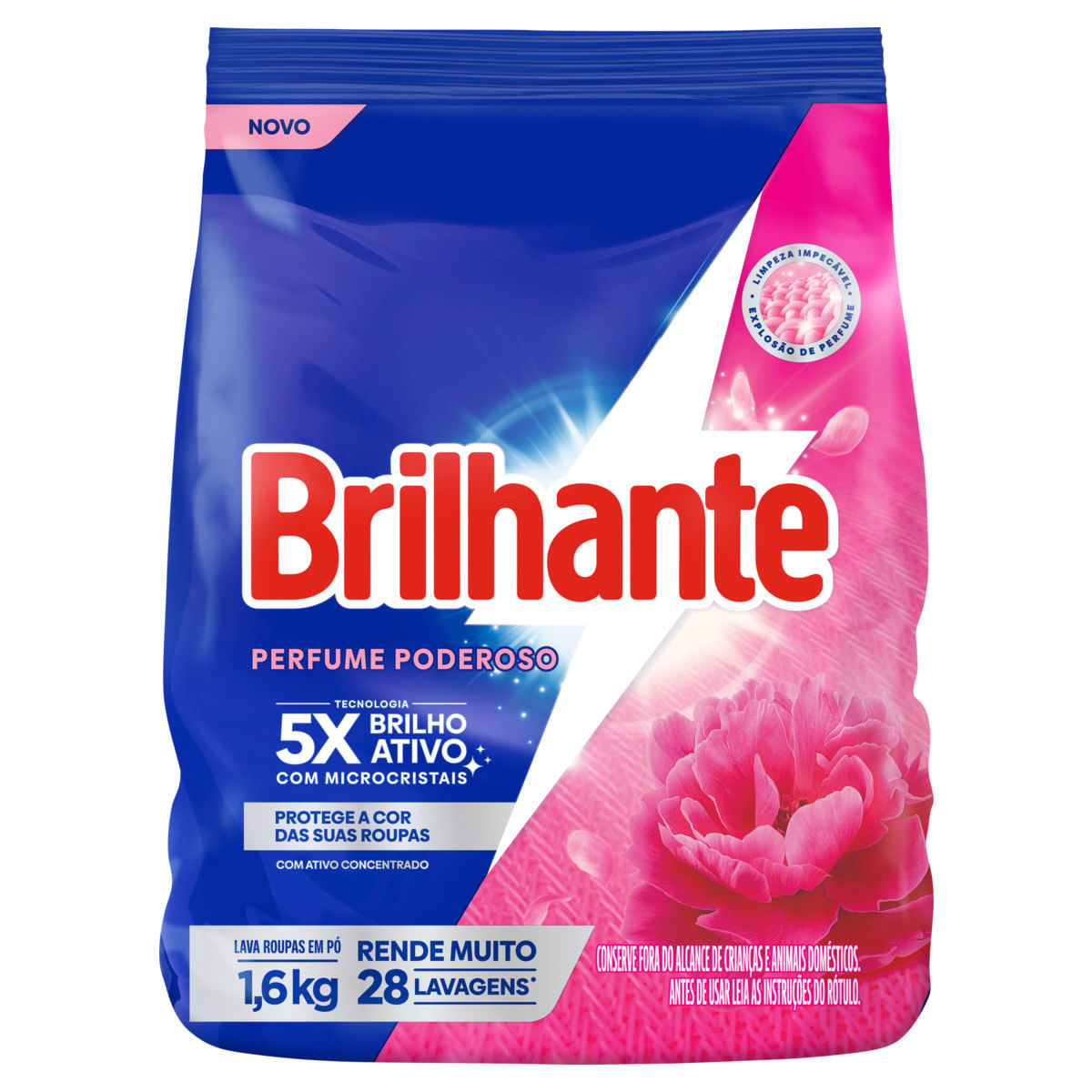 Lava-Roupas Pó Brilhante Perfume Poderoso Sachê 1,6kg