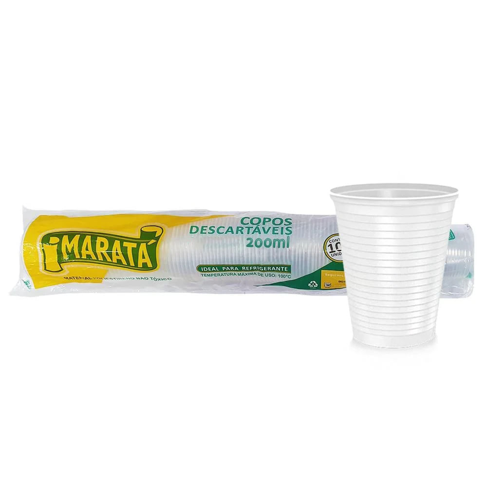 Copo Descartável  Maratá 200ml com 100 Unidades