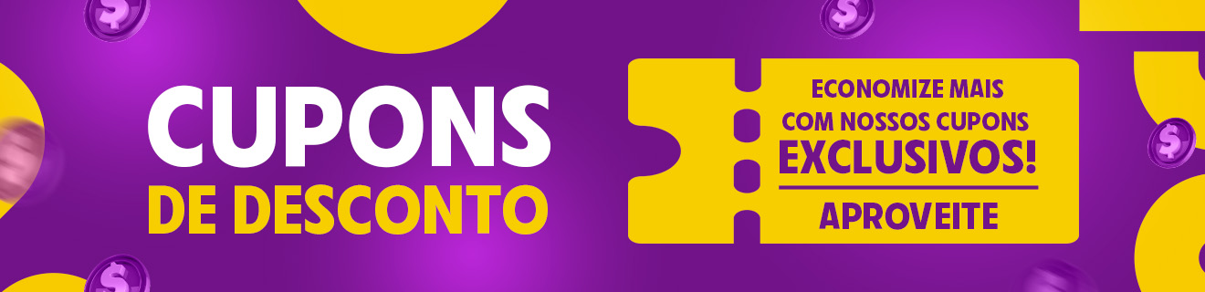 Imagem com informação de cupons exclusivos nessa página